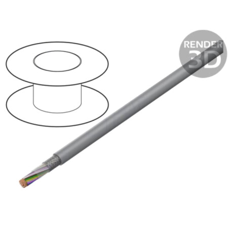 Cablu; LiY-CY; 40x0,34mm2; ecranat,tresă de cupru cositorit; PVC