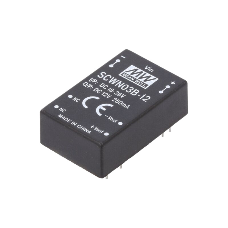 Convertor: DC/DC; 3W; Uintr: 18÷36VDC; Uieş: 12VDC; Iieş: 250mA; THT Convertor: DC/DC; 3W; Uintr: 18÷36VDC; Uieş: 12VDC; Iieş: 250mA; THT