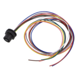 Conector: M12; soclu; mamă; 1,5A; 30V; PIN: 8; IP67; drept; cabluri