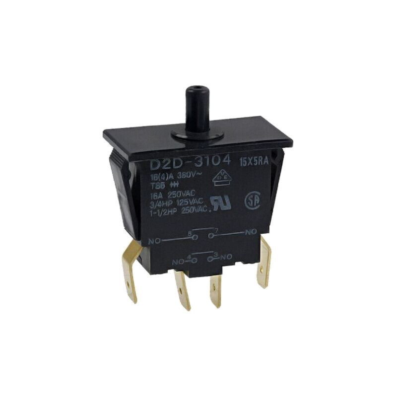 Comutator: pentru uşă; Poz: 2; DPST-NO; 16A/250VAC; neagră; D2D Comutator: pentru uşă; Poz: 2; DPST-NO; 16A/250VAC; neagră; D2D