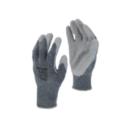 Mănuşi de protecţie; Dimensiune: 11; gri; bumbac,latex,poliester