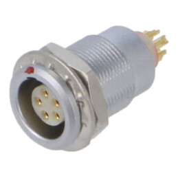 Conector: circular; soclu; 0B; mamă; PIN: 5; 6,5A; IP50; lipire; drept