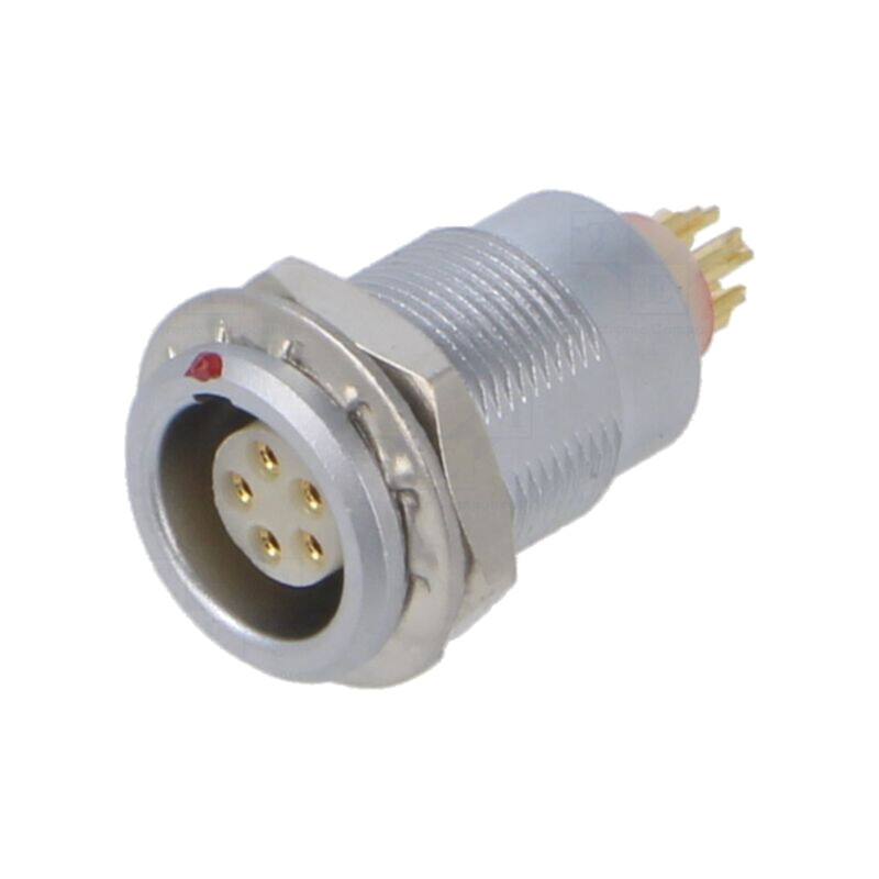 Conector: circular; soclu; 0B; mamă; PIN: 5; 6,5A; IP50; lipire; drept