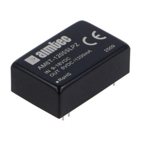 Convertor: DC/DC; 6W; Uintr: 9÷18VDC; Uieş: 5VDC; Iintr: 607mA; DIP24