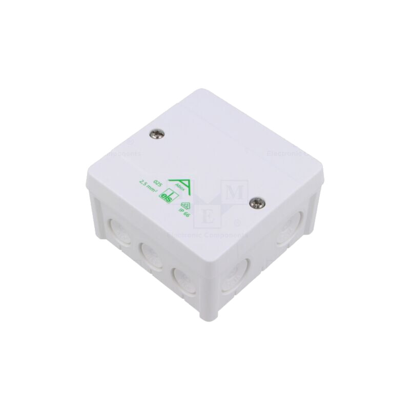 Carcasă: cutie de conexiuni; X: 87mm; Y: 87mm; Z: 52mm; IP66; albe Carcasă: cutie de conexiuni; X: 87mm; Y: 87mm; Z: 52mm; IP66; albe