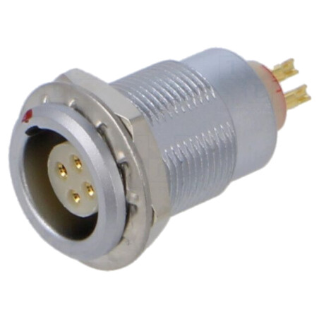 Conector: circular; soclu; 0B; mamă; PIN: 4; 7A; IP50; lipire; drept