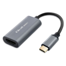 Adaptor; HDMI soclu,USB C mufă; PVC; USB 3.1; 0,17m; negru; grafit