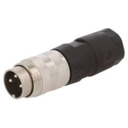 Conector: M16; mufă; tată; PIN: 3; 5A; 300V; C091A; lipire; pe cablu