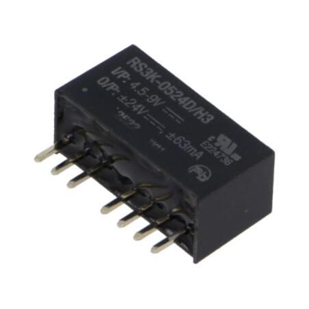 Convertor: DC/DC; 3W; Uintr: 4,5÷9VDC; Uieş: 24VDC; Uieş2: -24VDC