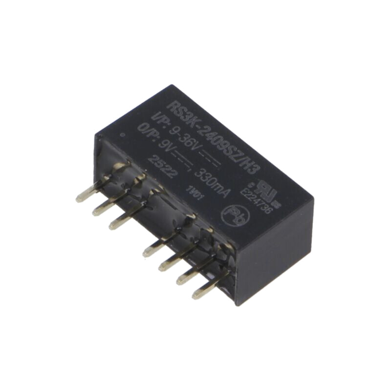 Convertor: DC/DC; 3W; Uintr: 9÷36VDC; Uieş: 9VDC; Iieş: 330mA; SIP8 Convertor: DC/DC; 3W; Uintr: 9÷36VDC; Uieş: 9VDC; Iieş: 330mA; SIP8