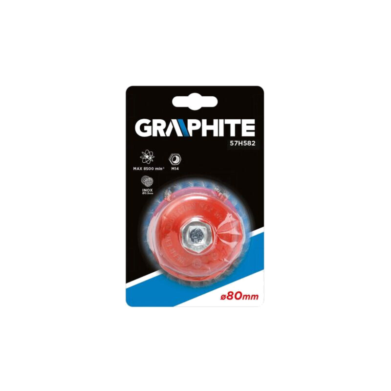 Perie frontală; 80mm; oţel,Oţel rezistent la acizi; Fixare: M14 Perie frontală; 80mm; oţel,Oţel rezistent la acizi; Fixare: M14