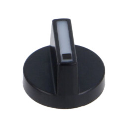 Buton rotativ; Culoare buton: albă; plastic; Ø18mm; Corp: neagră