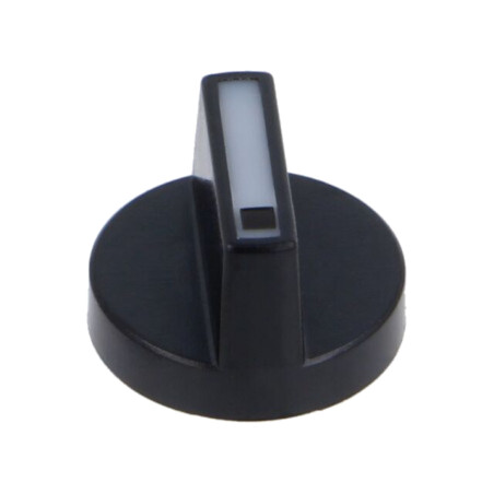 Buton rotativ; Culoare buton: albă; plastic; Ø18mm; Corp: neagră
