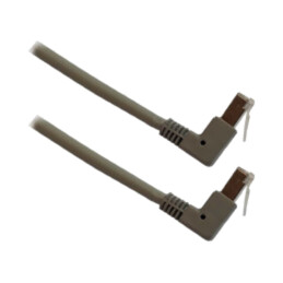 Patch cord; RJ45 mufă în unghi inferioară,din ambele părţi