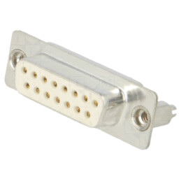 Conector: D-Sub; PIN: 15; soclu; mamă; pentru PCB,clichet PCB; THT