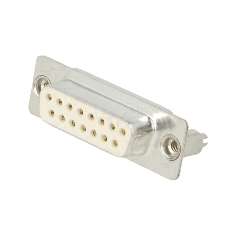 Conector: D-Sub; PIN: 15; soclu; mamă; pentru PCB,clichet PCB; THT