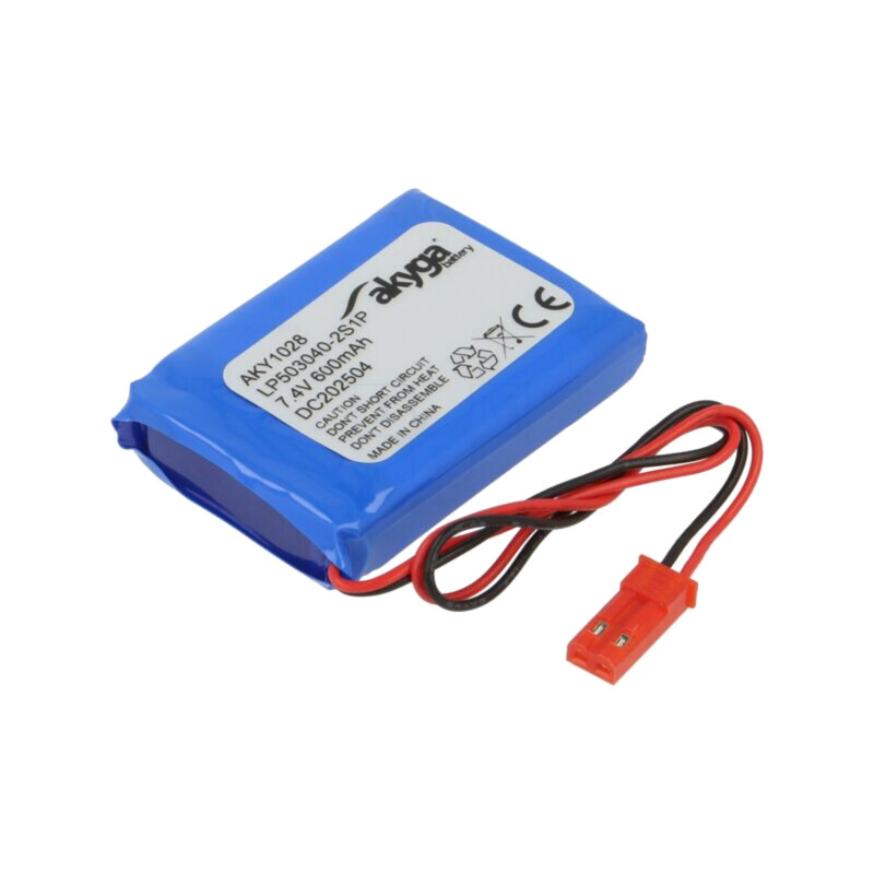Acumul: Li-Po; 7,4V; 600mAh; cabluri,contector JST SYP-02T-1
