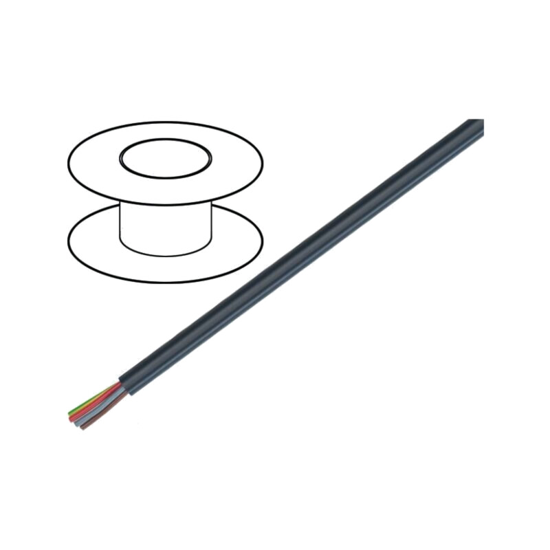 Cablu; SiHF UL/CSA; 5G1,5mm2; Cu; litat; silicon; negru; -50÷150°C