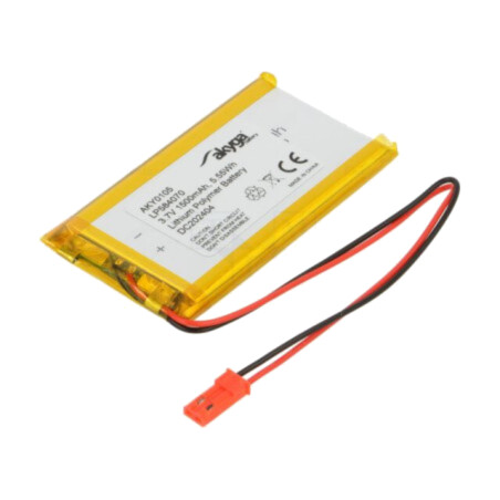 Acumul: Li-Po; 3,7V; 1500mAh; cabluri,contector JST SYP-02T-1