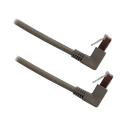 Patch cord; RJ45 mufă în unghi superioară,din ambele părţi