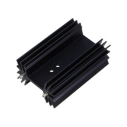 Radiator: extrudat; cu aripioare; neagră; L: 63,5mm; W: 42mm