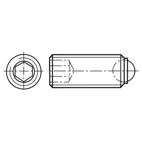 Clichet cu bilă; oţel; BN 20214; Filet: M4; 8mm