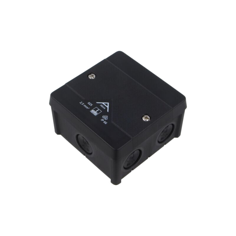 Carcasă: cutie de conexiuni; X: 87mm; Y: 87mm; Z: 52mm; IP66; neagră Carcasă: cutie de conexiuni; X: 87mm; Y: 87mm; Z: 52mm; IP66; neagră