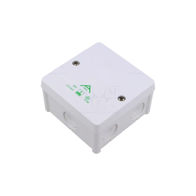 Carcasă: cutie de conexiuni; X: 87mm; Y: 87mm; Z: 52mm; IP66; albe Carcasă: cutie de conexiuni; X: 87mm; Y: 87mm; Z: 52mm; IP66; albe
