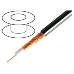 Cablu: coaxial; H1000,RG8; 1x10AWG; sârmă; Cu; PE; negru; 100m; 328ft