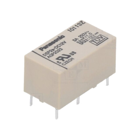 Releu: electromagnetic; DPST; Ubobină: 12VDC; Icontacte max: 5A