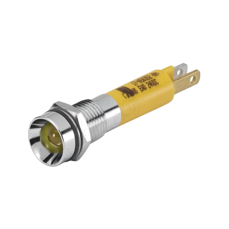 Lampă de control: LED; concav; roşie; 24VDC; Ø8mm; 17; conectori