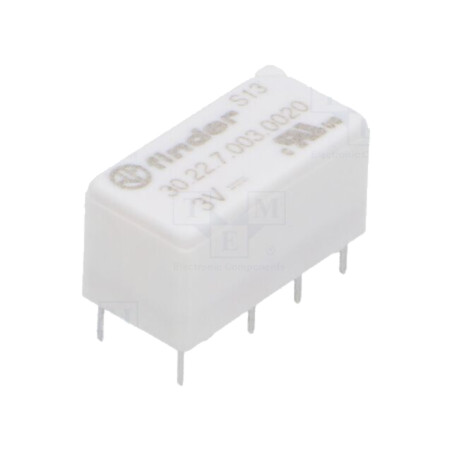 Releu: electromagnetic; DPDT; Ubobină: 3VDC; 3A; 2A/125VAC; 30.22