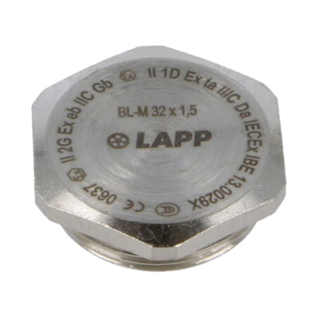 Capac de protecţie; M32; 1,5; IP68; alamă; Acoperire: nichel; 36mm