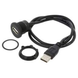 Cablu-adaptor; USB A soclu,USB A mufă; USB 2.0; Lung: 0,6m