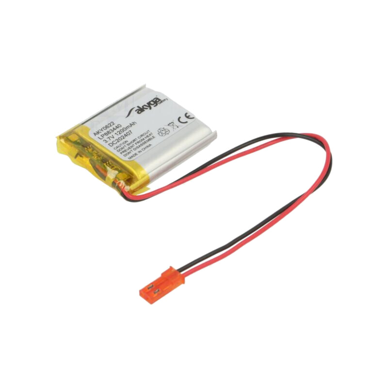 Acumul: Li-Po; 3,7V; 1200mAh; cabluri,contector JST SYP-02T-1 Acumul: Li-Po; 3,7V; 1200mAh; cabluri,contector JST SYP-02T-1