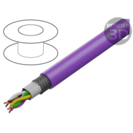 Cablu; UNITRONIC® BUS LD FD P; 3x2x0,25mm2; litat; Cu; violet