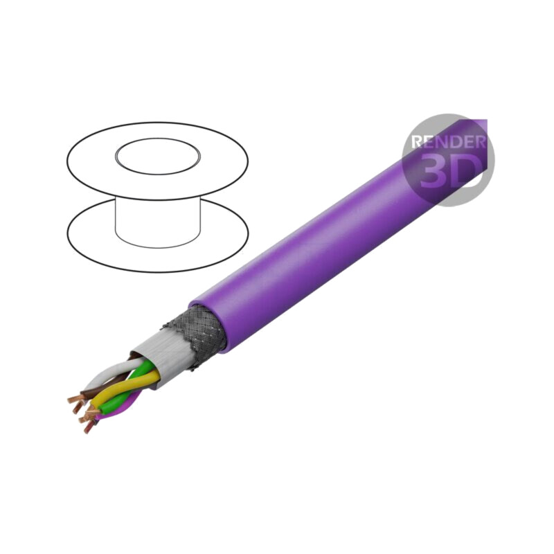 Cablu; UNITRONIC® BUS LD FD P; 3x2x0,25mm2; litat; Cu; violet Cablu; UNITRONIC® BUS LD FD P; 3x2x0,25mm2; litat; Cu; violet