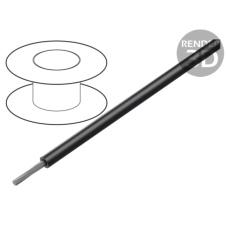 Cablu; HELUTHERM® 145; 1x10mm2; litat; Cu; negru; -55÷145°C