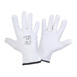Mănuşi de protecţie; Dimensiune: 9; albă; piele naturală