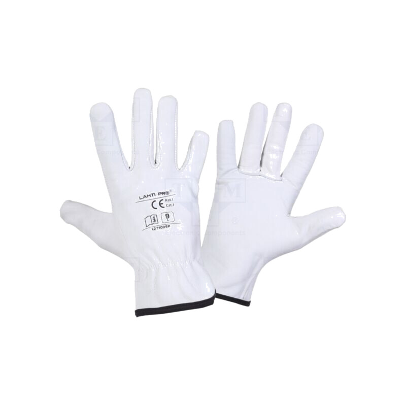 Mănuşi de protecţie; Dimensiune: 9; albă; piele naturală Mănuşi de protecţie; Dimensiune: 9; albă; piele naturală