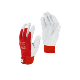 Mănuşi de protecţie; Dimensiune: 11; albă-roşie; agăţătoare
