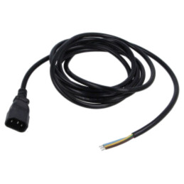 Cablu; 3x1mm2; IEC C14 tată,cabluri; PVC; 3m; negru; 10A; 250V