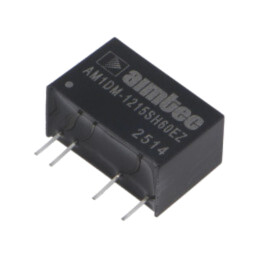Convertor: DC/DC; 1W; Uintr: 10,8÷13,2VDC; Uieş: 15VDC; Iieş: 67mA
