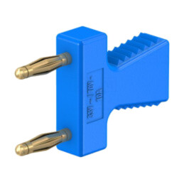 Conector: banană 2mm; punte stacabila; albastră; 10A; 30,4mm