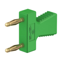 Conector: banană 2mm; punte stacabila; verde; 10A; 30,4mm; 60VDC