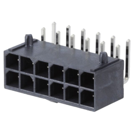 Conector: cablu-placă; soclu; tată; PIN: 12; Mega-Fit; în unghi 90°