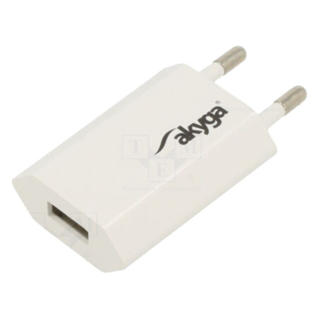 Alimentator: pulsatoriu; alimentare,plug-in; 5VDC; 1A; albă