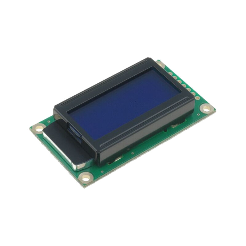 Afişaj: LCD; alfanumerice; STN Negative; 8x2; albastru; LED; PIN: 14 Afişaj: LCD; alfanumerice; STN Negative; 8x2; albastru; LED; PIN: 14