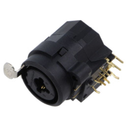 Conector: Jack 6,3mm + XLR; soclu; mamă; în unghi 90°; THT; 3A