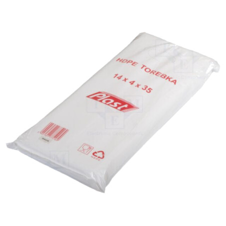 Plastic bag; L: 350mm; Width: 140mm; Thick: 6um; HDPE; transparent